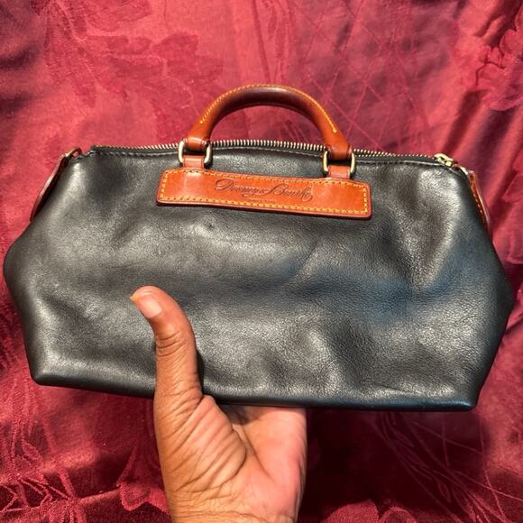 Dooney & Bourke Black Leather Satchel with Tan Handles - Picture 9 of 9